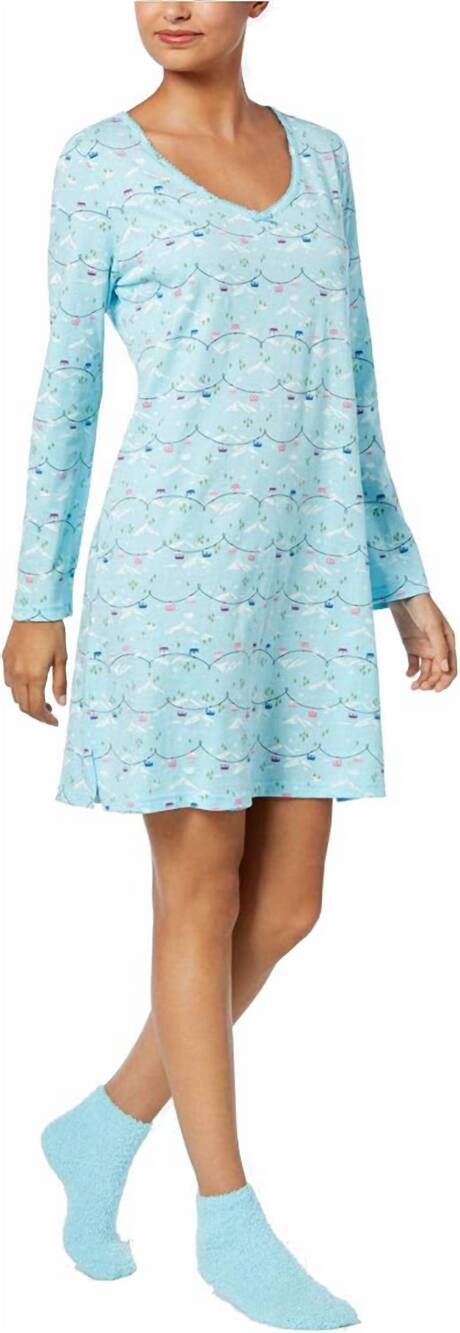 NEW CHARTER CLUB LUXURY pajama sleepshirt nightgown in ski lift
